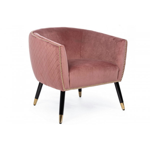 KENSYL design bársony fotel - mályva/beige