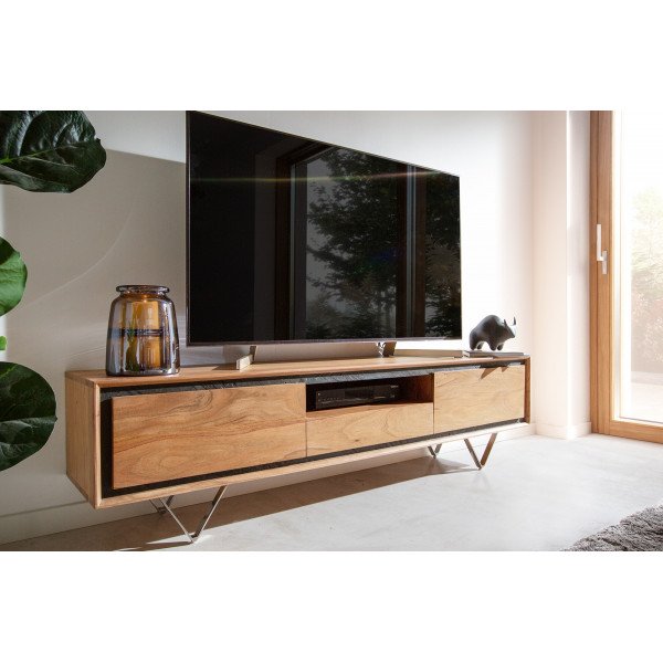 STONEGRACE prémium akác TV-szekrény - 175/240cm - natúr bútor