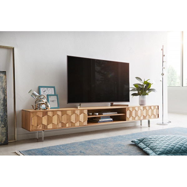 FEVON prémium akác TV-szekrény - 240cm - natúr