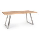 MIDEON modern étkezőasztal - 180cm - ezüst/fekete