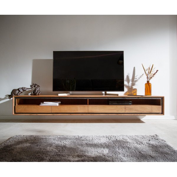 MELVILLE prémium akác fali TV-szekrény - 145/175/240cm - natúr bútor