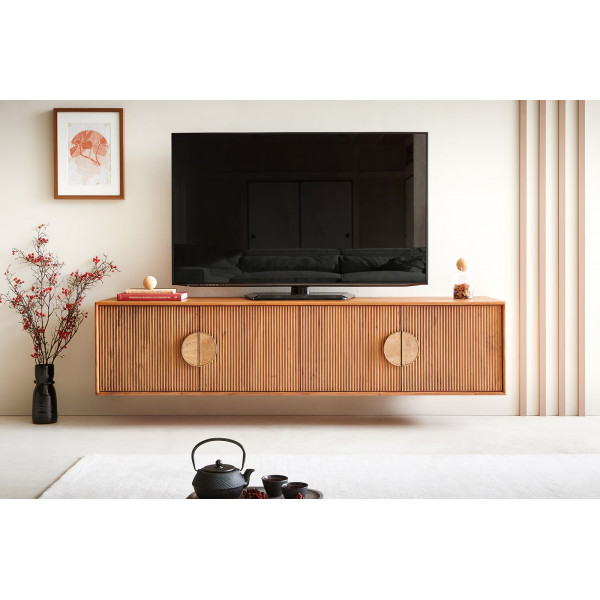 SURIMU prémium akác fali TV-szekrény - 175/240cm