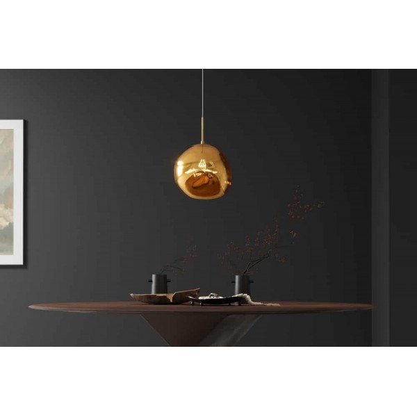 LIQUID DIAMOND design függőlámpa - 35cm - arany/ezüst/réz