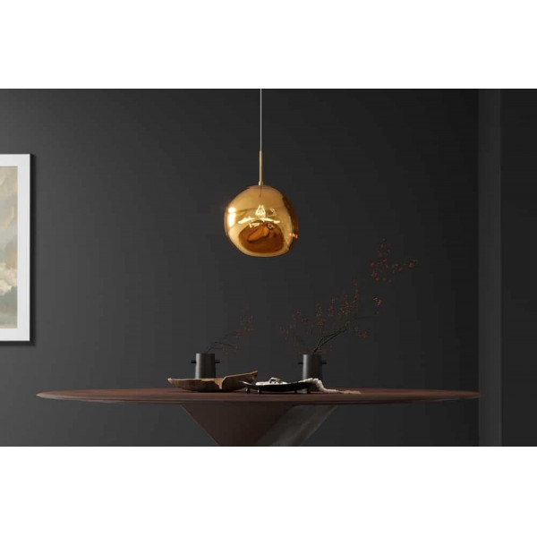 LIQUID DIAMOND design függőlámpa - 20cm - arany/ezüst/réz