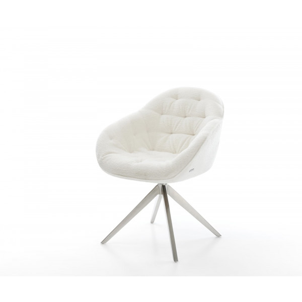 GAIO-II prémium boucle étkezőszék - beige/fehér/szürke