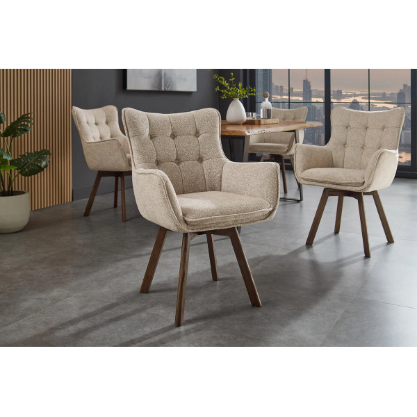 THOR modern forgatható szék - beige/szürke INVICTA