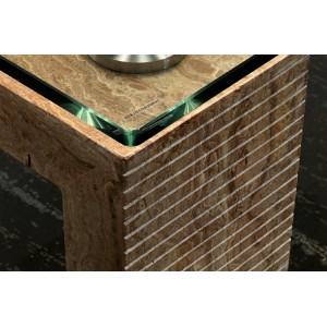 FOSSILE kő dekor design étkezőasztal 180/200cm