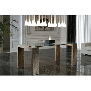 FOSSILE kő dekor design étkezőasztal 180/200cm STONES