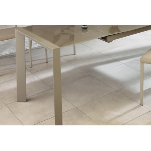 TRIANGOLO L design üveg bővíthető étkezőasztal - cappuccino