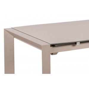TRIANGOLO L design üveg bővíthető étkezőasztal - cappuccino