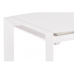 TRIANGOLO L design üveg bővíthető étkezőasztal - fehér