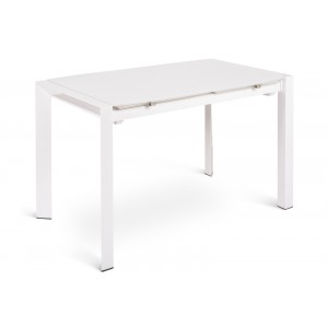 TRIANGOLO L design üveg bővíthető étkezőasztal - fehér