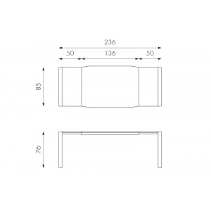 TRIANGOLO L design üveg bővíthető étkezőasztal - fehér