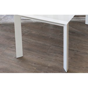 TRIANGOLO L design üveg bővíthető étkezőasztal - fehér STONES