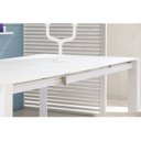 TRIANGOLO S design savmart üveg bővíthető étkezőasztal - fehér
