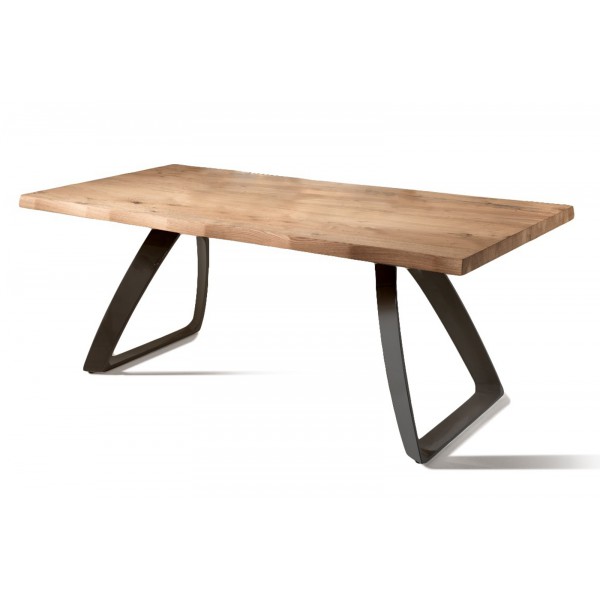 PONTE tölgyfa dekor design étkezőasztal - natur/fekete