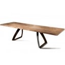 PONTE tölgyfa dekor bővíthető design étkezőasztal - natur/fekete