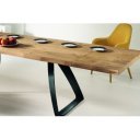 PONTE tölgyfa dekor bővíthető design étkezőasztal - natur/fekete