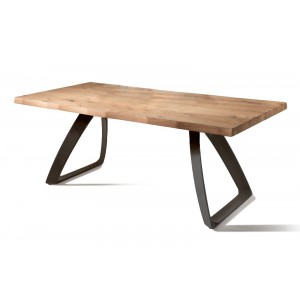 PONTE tölgyfa dekor bővíthető design étkezőasztal - natur/fekete