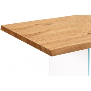 VOLARE tölgyfa dekor design étkezőasztal üveg lábakkal STONES