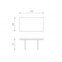 VOLARE tölgyfa dekor bővíthető design étkezőasztal üveg lábakkal