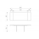 VOLARE tölgyfa dekor bővíthető design étkezőasztal üveg lábakkal