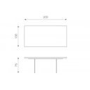 VOLARE tölgyfa dekor bővíthető design étkezőasztal üveg lábakkal