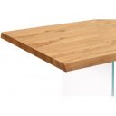 VOLARE tölgyfa dekor bővíthető design étkezőasztal üveg lábakkal