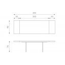 VOLARE tölgyfa dekor bővíthető design étkezőasztal üveg lábakkal