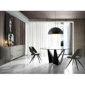 ARTISTIC design kerek étkezőasztal - 150cm - fekete ANGEL CERDA