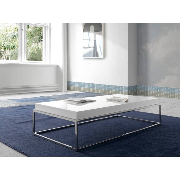 PLAIN design dohányzóasztal - fehér - 123cm