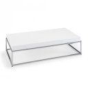 PLAIN design dohányzóasztal - fehér - 123cm