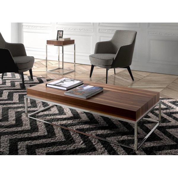 PLAIN design dohányzóasztal - dió - 123cm