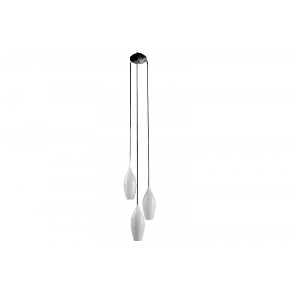 CHAMPAGNE III design üveg függőlámpa - fehér
