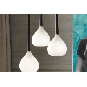 GOCCIA III design üveg függőlámpa - fehér