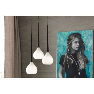 GOCCIA III design üveg függőlámpa - fehér STONES