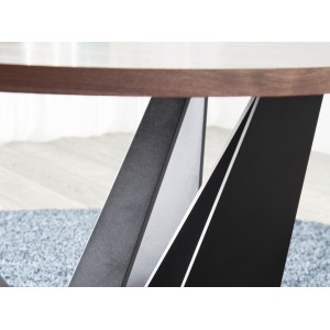 ARTISTIC design kerek étkezőasztal - 150cm - dió/fekete