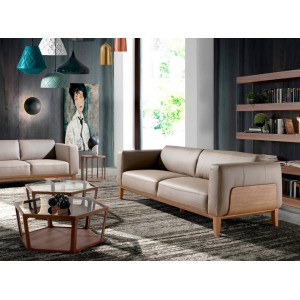 PEDRAZA prémium bőr kanapé - 3 személyes - szürke ANGEL CERDA