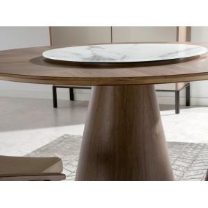 FAUSTO design kerek étkezőasztal - dió
