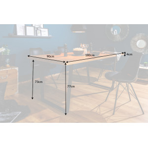 LOFT design étkezőasztal- tölgy -180cm