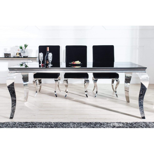 MODERN BAROCK design étkezőasztal - fekete - 200cm