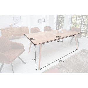 MYSTIC tömör akác étkezőasztal - 200cm