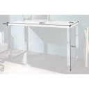 LUMEN modern íróasztal 120 cm – magasfényű fehér / króm