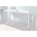 LUMEN modern íróasztal 140 cm – magasfényű fehér / króm