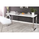 LUMEN modern íróasztal 140 cm – magasfényű fehér / króm