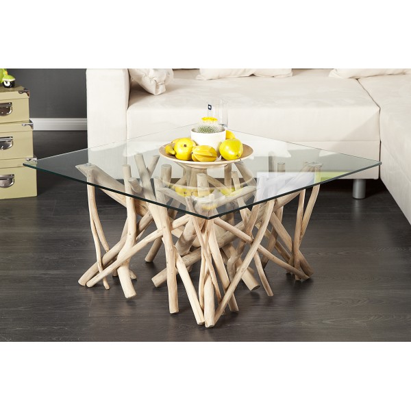 DRIFTWOOD design teakfa dohányzóasztal - natúr