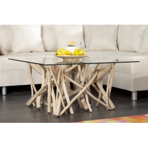 DRIFTWOOD design teakfa dohányzóasztal - natúr