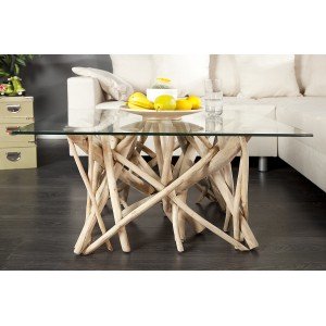 DRIFTWOOD design teakfa dohányzóasztal - natúr INVICTA