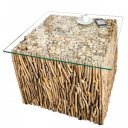 FOSSIL modern uszadékfa dohányzóasztal - 45cm