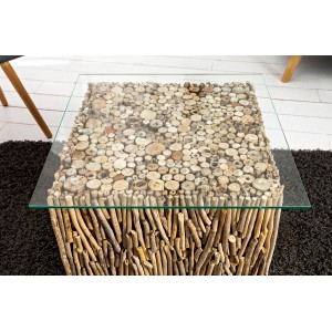 FOSSIL modern uszadékfa dohányzóasztal - 45cm